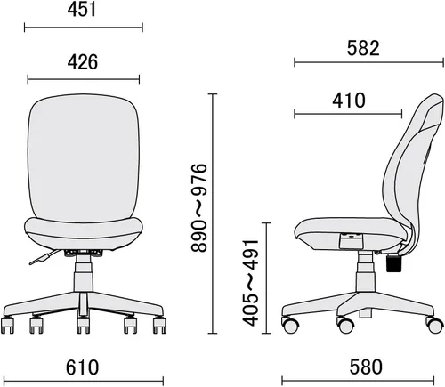 Vista 3 de Plus KC-K63SL 697849 Presea Silla de oficina sin codo con respaldo alto negro azul