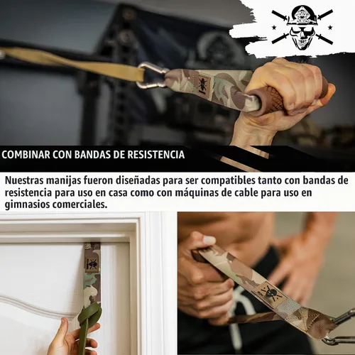 Vista 5 de Asas de banda de resistencia – Manijas de máquina de cable y anclaje de puerta para bandas de ejercicio, accesorio súper resistente para bandas