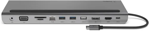 Vista 11 de Belkin Hub USB C, concentrador multipuerto 8 en 1 de 100 W - Soporte de doble pantalla para Windows y Chromebook + soporte duplicado para macOS