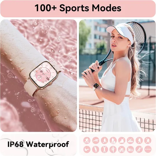 Vista 7 de Reloj inteligente para mujer, reloj inteligente con esfera dinámica HD de 1.85 pulgadas para Android y iPhone con respuesta/hacer llamadas