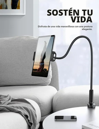 Vista 4 de Lamicall Soporte de soporte de tableta de cuello de cisne para cama Negro