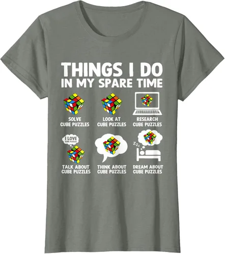 Vista 17 de Things I Do in My Spare Time Cube Puzzle Speed Cubing Camiseta