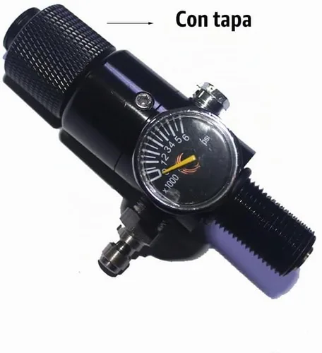 Vista 8 de Válvula reguladora de tanque de aire comprimido CO2 Aopkeo 5/8"-18UNF o M18*1.5 Entrada 4500psi para Paintball Airsoft PCP