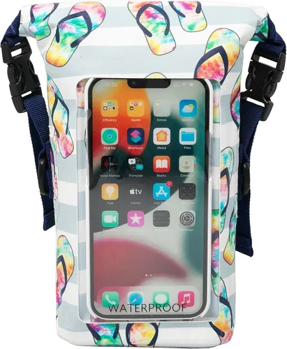 Vista 2 de geckobrands Bolsa impermeable para teléfono con bolsa seca de 2 L y correa ajustable, protege tu teléfono y objetos de valor mientras estás