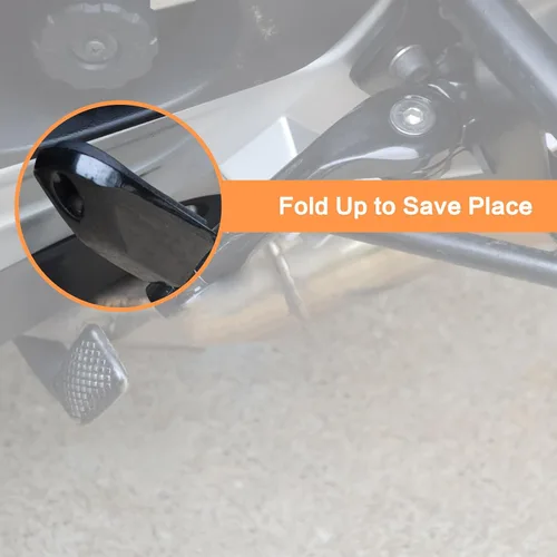 Vista 5 de Estriberas de carretera en ángulo de 1.25 pulgadas de largo para motocicleta, reposapiés ajustables con abrazaderas kit de soportes compatible