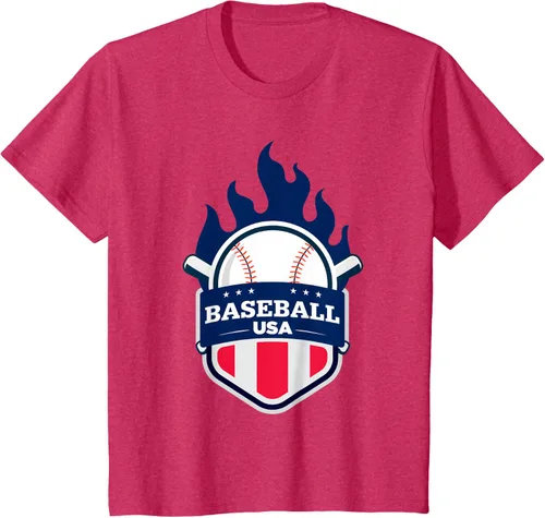 Vista 70 de Baseball USA Support the Team Shirt - Camiseta con la bandera de Estados Unidos, Blanco, S