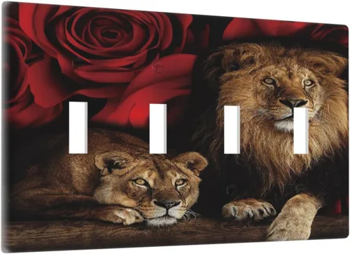 Vista 59 de Bear Moose Lodge Woodland - Placa de interruptor de luz dúplex individual de 1 banda, cubierta de salida decorativa de pared, placa frontal