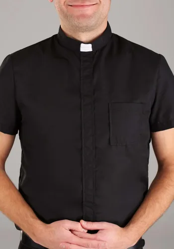 Vista 3 de Camisa de Disfraz de Sacerdote Negra para Hombre Multicolor