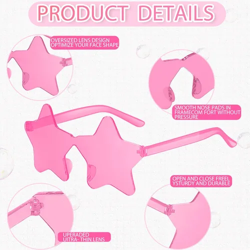 Vista 3 de RTBOFY 12Pcs Star Sunglasses for Women Candy Party Sunglass Bachelorette Sunglasses Star Party Favors Halloween Sunglasses