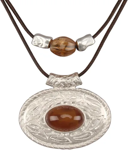 Vista 68 de Collares bohemios para mujer, colgante largo de madera, collar vintage, collar de cadena de suéter, joyería hecha a mano Collar de cuentas