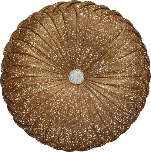 Vista 18 de EUCIOR Almohada decorativa redonda, almohada circular hecha a mano, almohadas redondas de cuero metálico liso para sofá, decoración del hogar