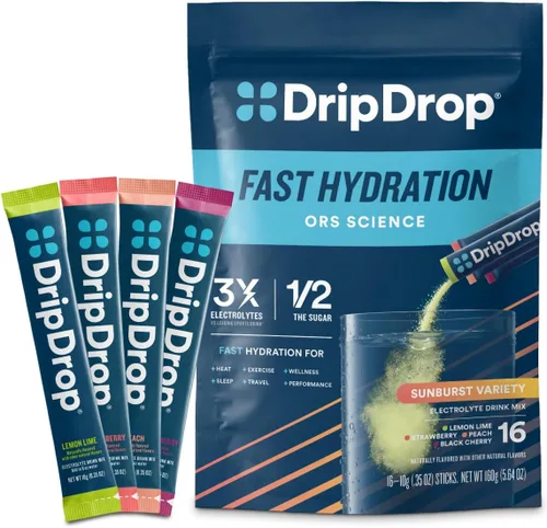 Vista 10 de DripDrop ORS Hydration - Paquetes de electrolitos en polvo - Ponche de frutas - 32