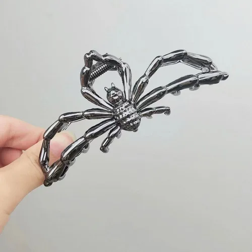 Vista 3 de ROMODIYA Pinza para el pelo de araña, clip de metal negro con diseño, accesorios para el cabello para cabello fino/grueso, gran agarre fuerte