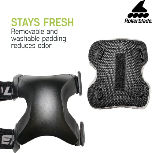 Vista 5 de Rollerblade X Gear - Paquete de 3 equipos de protección, rodilleras, coderas y muñequeras, patinaje en línea, protección multideportiva, unisex