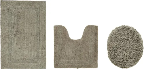 Vista 164 de Better Trends - Juego de 2 alfombras de baño 100% algodón, extra suaves, con borlas, de 17" x 24", alfombra de baño superabsorbente y reversible