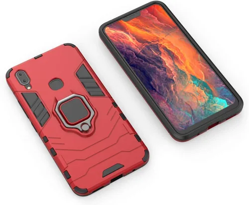 Vista 4 de Compatible con VIVO X21i, soporte de anillo de metal, resistente a prueba de golpes, carcasa de parachoques dura