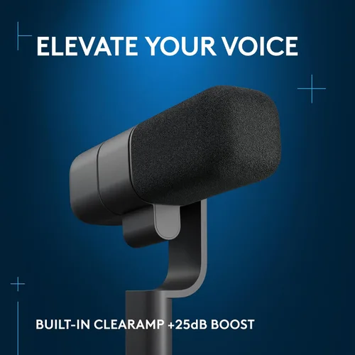 Vista 3 de Logitech G Yeti Studio - Micrófono dinámico XLR de estudio activo para juegos, preamplificador ClearAmp activo, cápsula de doble diafragma, Negro