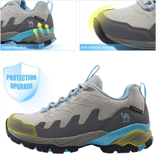 Vista 4 de CAMELSPORTS Zapatos de senderismo para mujer, impermeables, ligeros, antideslizantes, transpirables, para exteriores, para senderismo y caminar