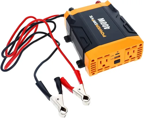 Vista 5 de PowerDrive PWD400 - Inversor de corriente de 400 vatios de 12 V CC a 110 V CA con 2 salidas y 2 puertos