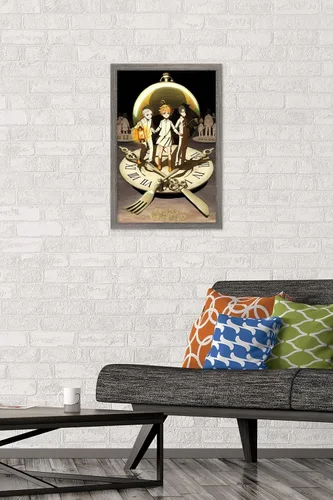 Vista 2 de Trends International The Promised Neverland - Póster de pared de grupo, 14.725 x 22.375 pulgadas, versión enmarcada de madera de granero Versión