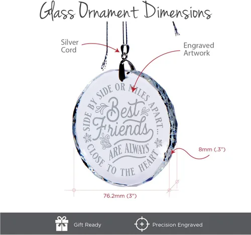 Vista 2 de BAD BANANAS Regalos para mejores amigos – Adorno de cristal de 3 pulgadas – Regalos para mejores amigas para mujeres – Adorno para decoración