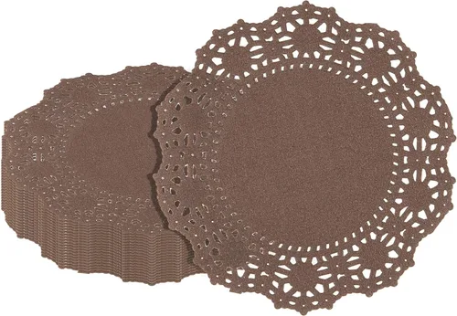 Vista 65 de Restaurantware Pastry Tek Blondas de Encaje de 4 x 4 Pulgadas 100 Vajilla Decorativa - Blondas de Mesa Desechables Redondas de Papel Negro