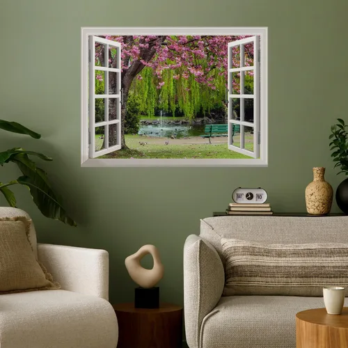 Vista 33 de wall26 Vinilo mural de pared extraíble – ANSE Lazio Beach en la isla Praslin en Seychelles - Decoración de pared creativa de ventana – 24 x 32