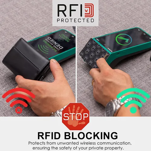 Vista 6 de Gemonklee Cartera emergente, tarjetero magnéticamente desmontable, cartera pequeña para hombre, cartera RFID con clip para dinero, cartera
