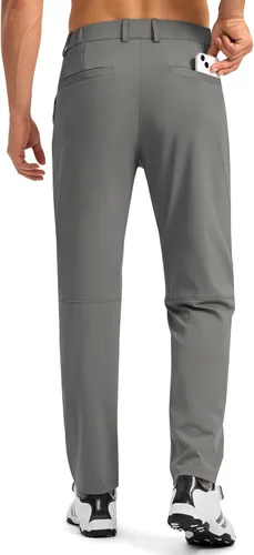 Vista 3 de Soothfeel Pantalones de golf para hombre con 5 bolsillos, ajustados, elásticos, casuales, de viaje, pantalones de trabajo para hombre