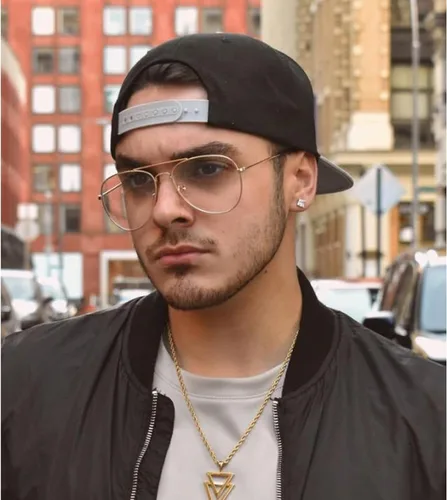 Vista 3 de Gafas de aviador clásicas para mujeres y hombres, marco de metal retro, lentes transparentes sin receta, 2.283 in