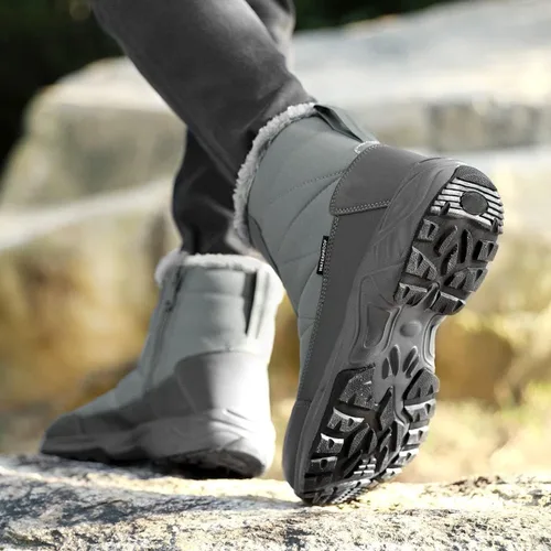 Vista 7 de Silentcare - Botas de nieve para hombre, con forro de piel, impermeables, antideslizantes, ligeras
