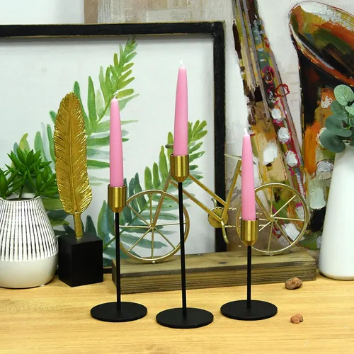 Vista 4 de Velas cónicas de 12 piezas, 6 pulgadas, color rosa, 12 unidades (paquete de 1)