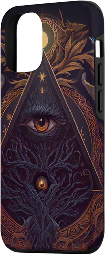 Vista 2 de Funda para iPhone 15 Ocultismo de Brujería Oculta Símbolo Mítico Gótico Ocultismo de Bruja