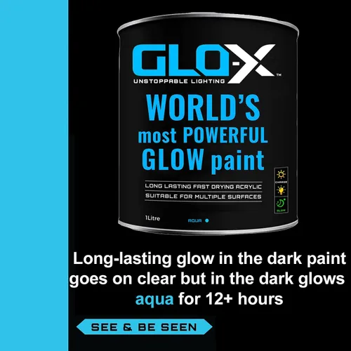 Vista 5 de Pintura acrílica que brilla en la oscuridad, pintura fluorescente reactiva a los rayos UV para paredes de exteriores e interiores, manualidades