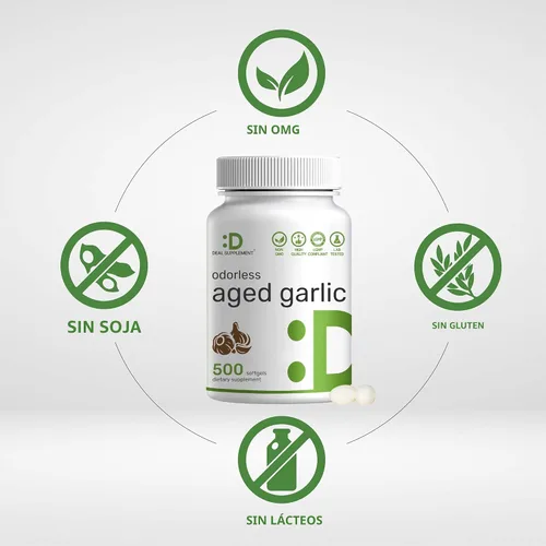 Vista 3 de DEAL SUPPLEMENT Píldoras de ajo envejecido sin olor, 6,000mg por porción, 500 cápsulas de gel suave – Extracto de aceite de ajo 24:1 – Fuente