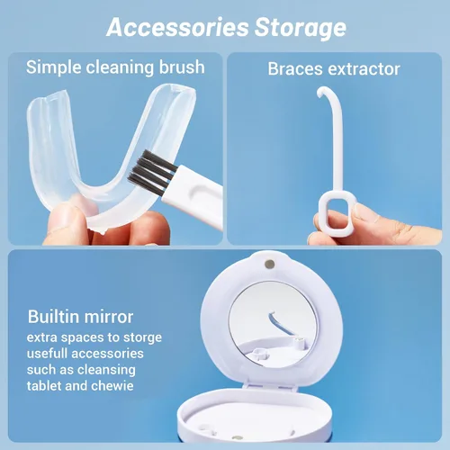 Vista 2 de Caja de baño de prótesis automática de elevación automática taza de cuidado limpio completo para dentaduras llaves taza limpiador
