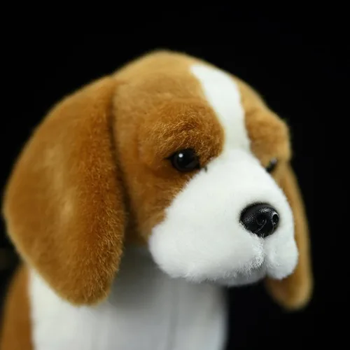 Vista 5 de Almohada de peluche realista Beagle de 11.4 pulgadas, grande, para perro de peluche Lindo cachorro animal, decoración del hogar