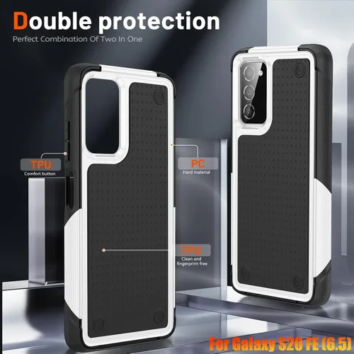 Vista 5 de Funda resistente para Samsung Galaxy S20 FE (5G) de 6.5 pulgadas, 4 esquinas con bolsas de aire [protección contra caídas de 12 pies], agarre