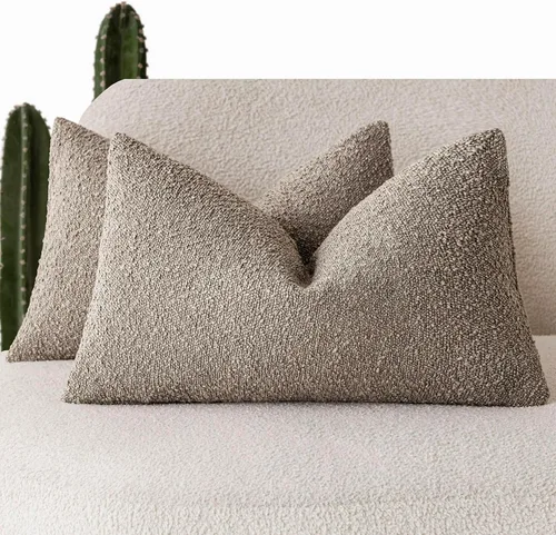 Vista 74 de Foindtower - Juego de 2 fundas decorativas de textura de bucle, fundas de almohada acentuadas, fundas de cojín sólidas, neutrales, para sofá, silla