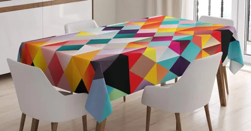 Vista 9 de Ambesonne Mantel de libélula romántica en forma de taza, estampado de flores vibrantes pastel y libélulas maduras, cubierta de mesa rectangular
