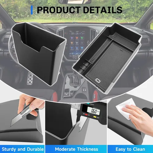 Vista 5 de SXCY 2 unidades para Subaru Crosstrek/Impreza 2024-2026 Organizador de consola central [bandeja para reposabrazos + bandeja de consola frontal]