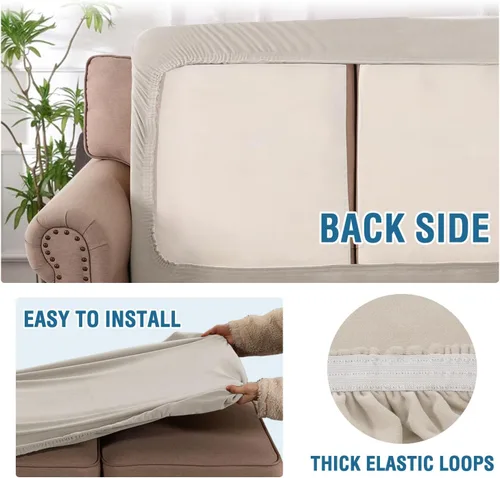 Vista 7 de H.VERSAILTEX Fundas de Cojines de Sofá de Vellón Elásticas Fundas de Sillas para Sala de Estar Sillón Fundas de Sofá Seccional Tela Cómoda