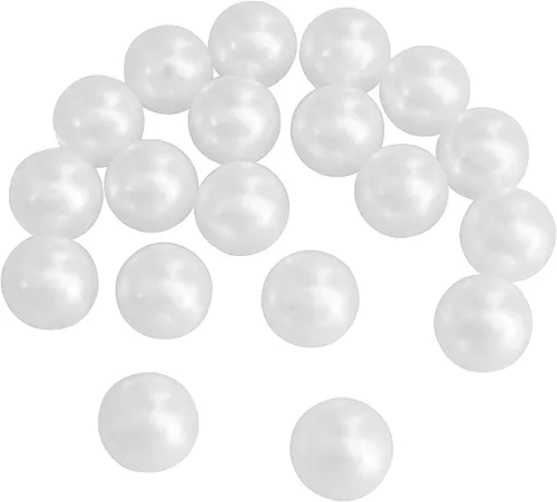 Vista 4 de Perlas artificiales 379 piezas de perlas blancas sin perforar de 0.315 pulgadas para rellenos de jarrones, fabricación de joyas, dispersión de mesa