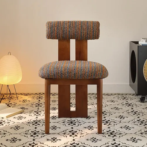 Vista 8 de Juego de sillas de comedor de madera, sillas de comedor tapizadas, silla de cocina con patas de silla de madera maciza, para restaurantes, salas