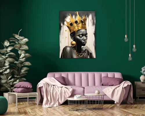 Vista 95 de Arte de pared afroamericano, decoración de rey y reina bailarín negro para sala de estar, arte de pareja de amor negro para dormitorio, lienzo