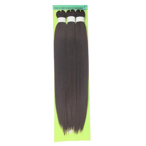 Vista 74 de Pelo corto negro trenzado preestirado de 14 pulgadas para trenzas sin nudos, pelo sintético 1B trenzado para trenzas Bob Box