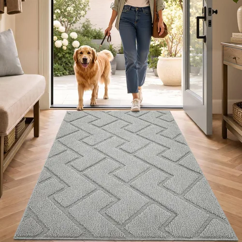 Vista 12 de hicorfe Tapete para puerta delantera para entrada exterior, 20 x 31.5 pulgadas, absorbente, resistente a la suciedad, tapetes de bienvenida