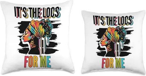 Vista 3 de Locs Afro Dreadlocks Love Natural Beauty Hair It's the Locs for Me Afro Hair - Almohada negra americana africana, 16 x 16 pulgadas, multicolor