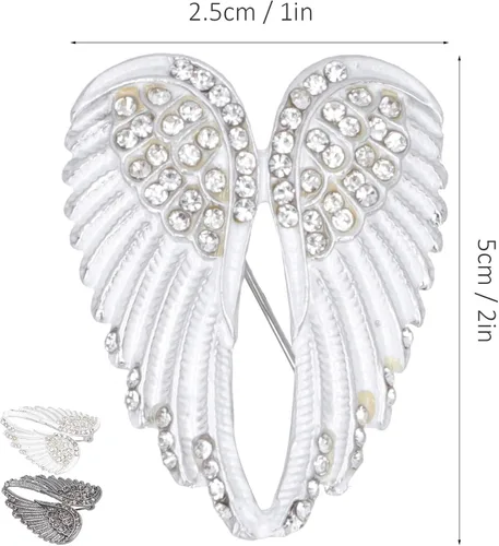 Vista 3 de 4Pcs Brooch Pin Diamond Angel Wing Pattern Cute Fashion Lapel Pin Coat Badges Accessory