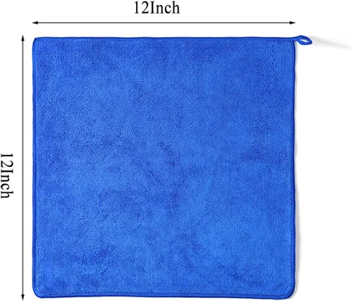 Vista 2 de Paquete de 6 trapos de limpieza absorbentes sin pelusa para casa, cocina, automóvil, vidrio, acero inoxidable, ventana, limpiador de barcos, 12 x 12